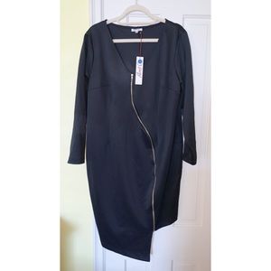 Monif C Black Zip Dress